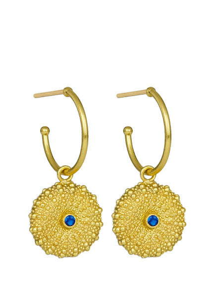 Ottoman Hands Siren Hoop Earrings, Gold, Gold