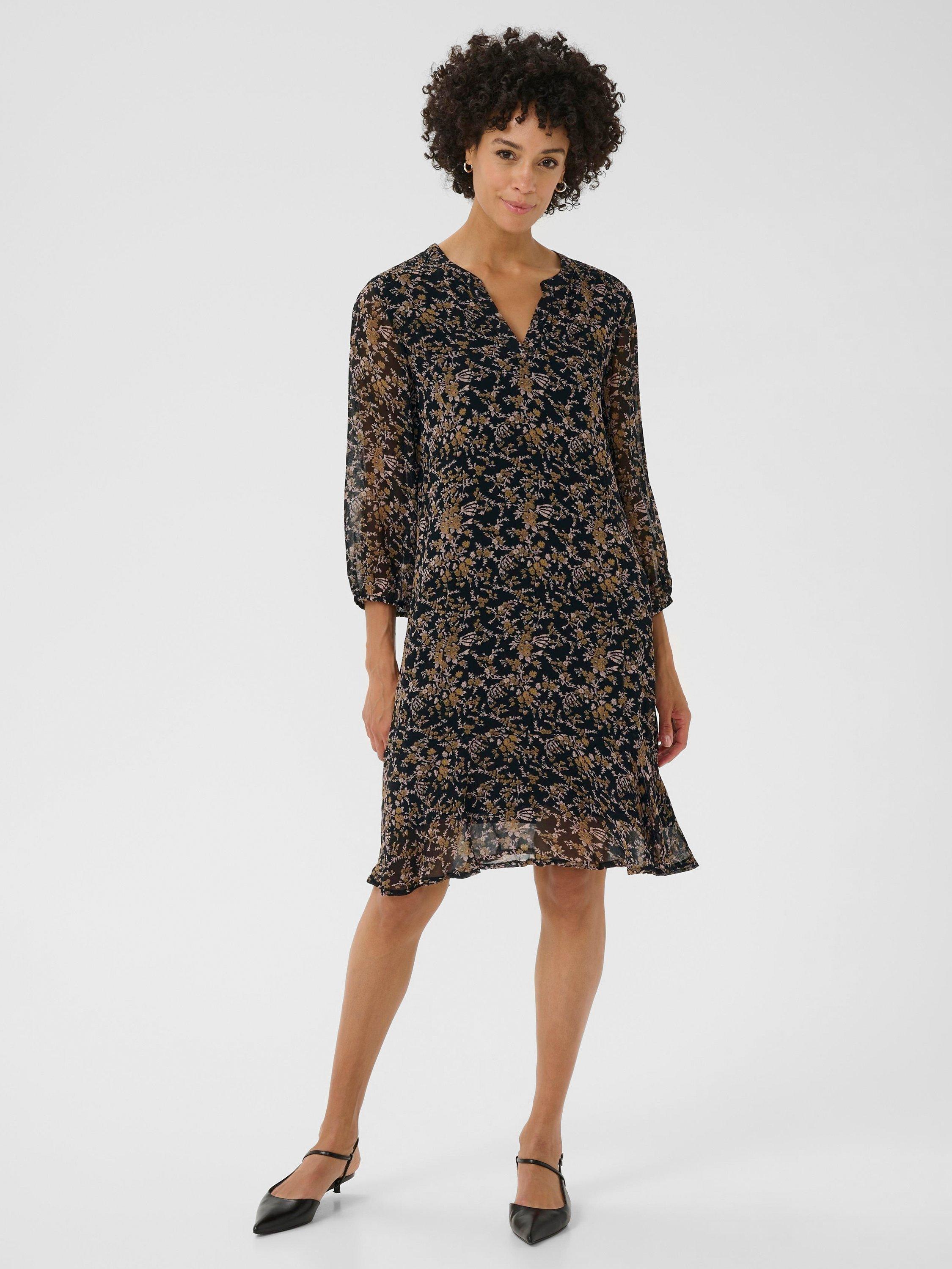 Product image 3 of 6, which shows Part Two Elkas Floral Dress, Black/Multi, 8