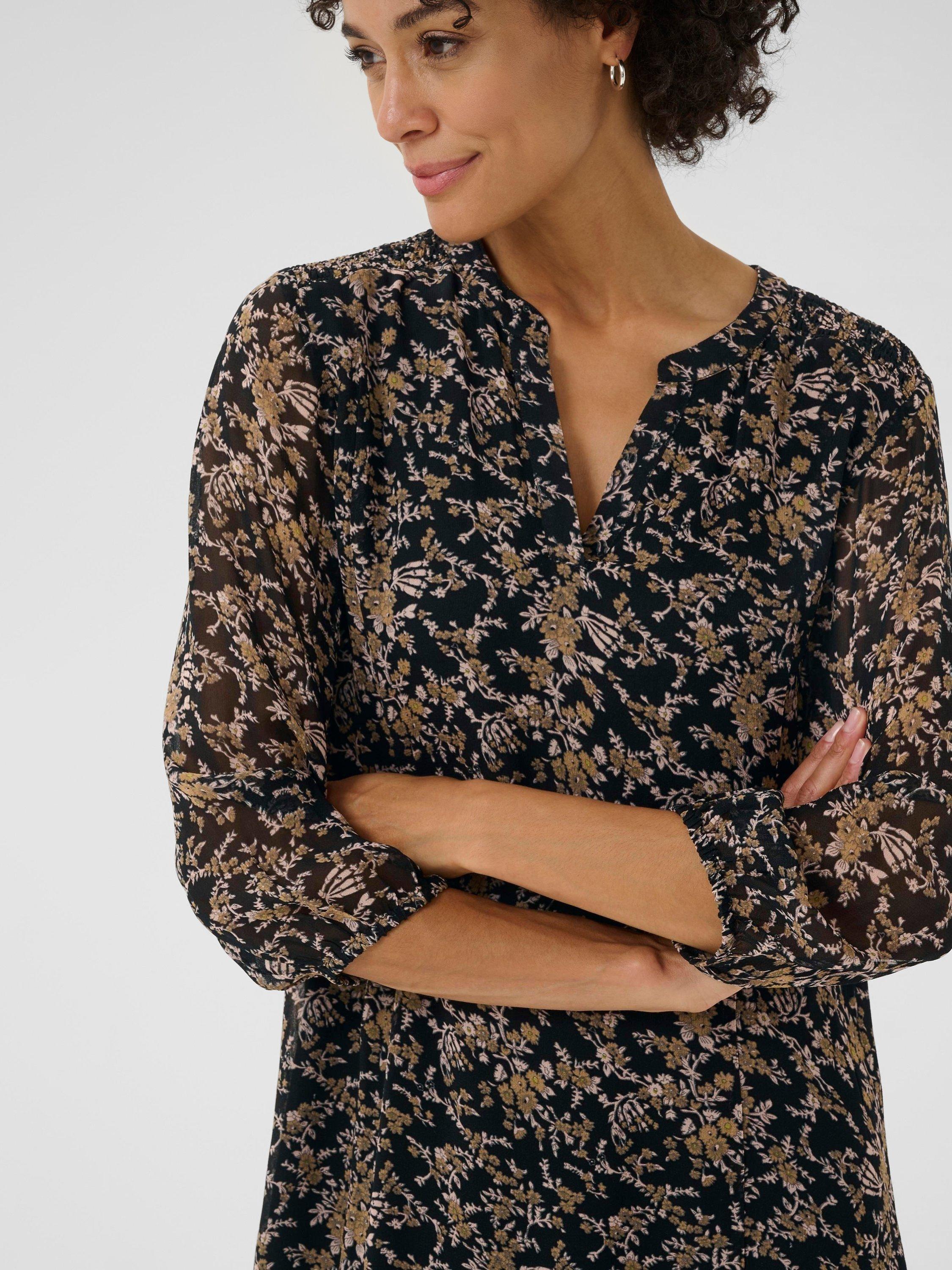 Product image 4 of 6, which shows Part Two Elkas Floral Dress, Black/Multi, 8