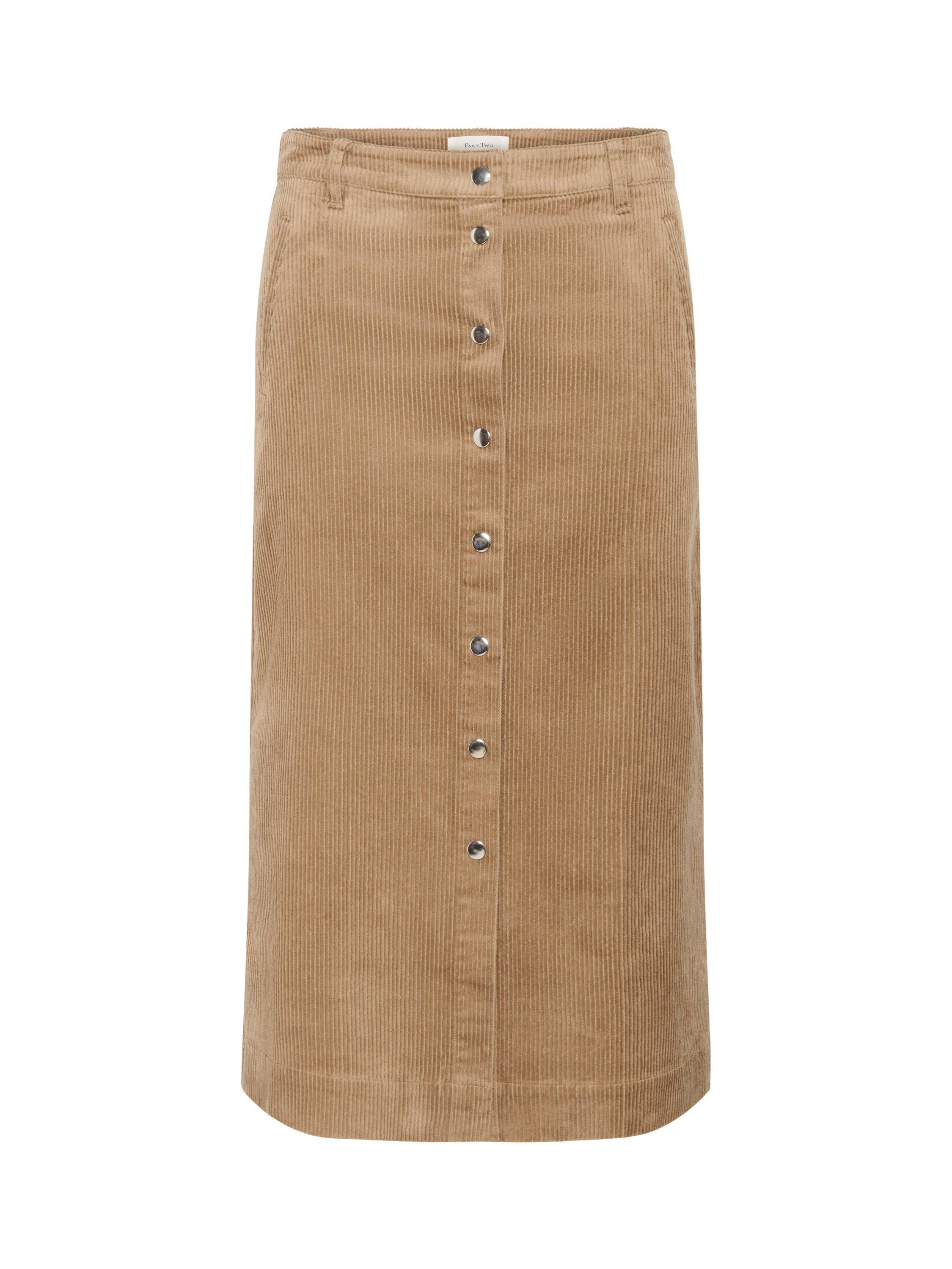 Product image 5 of 6, which shows Part Two Shayla Corduroy Midi Skirt, Tiger's Eye, 8