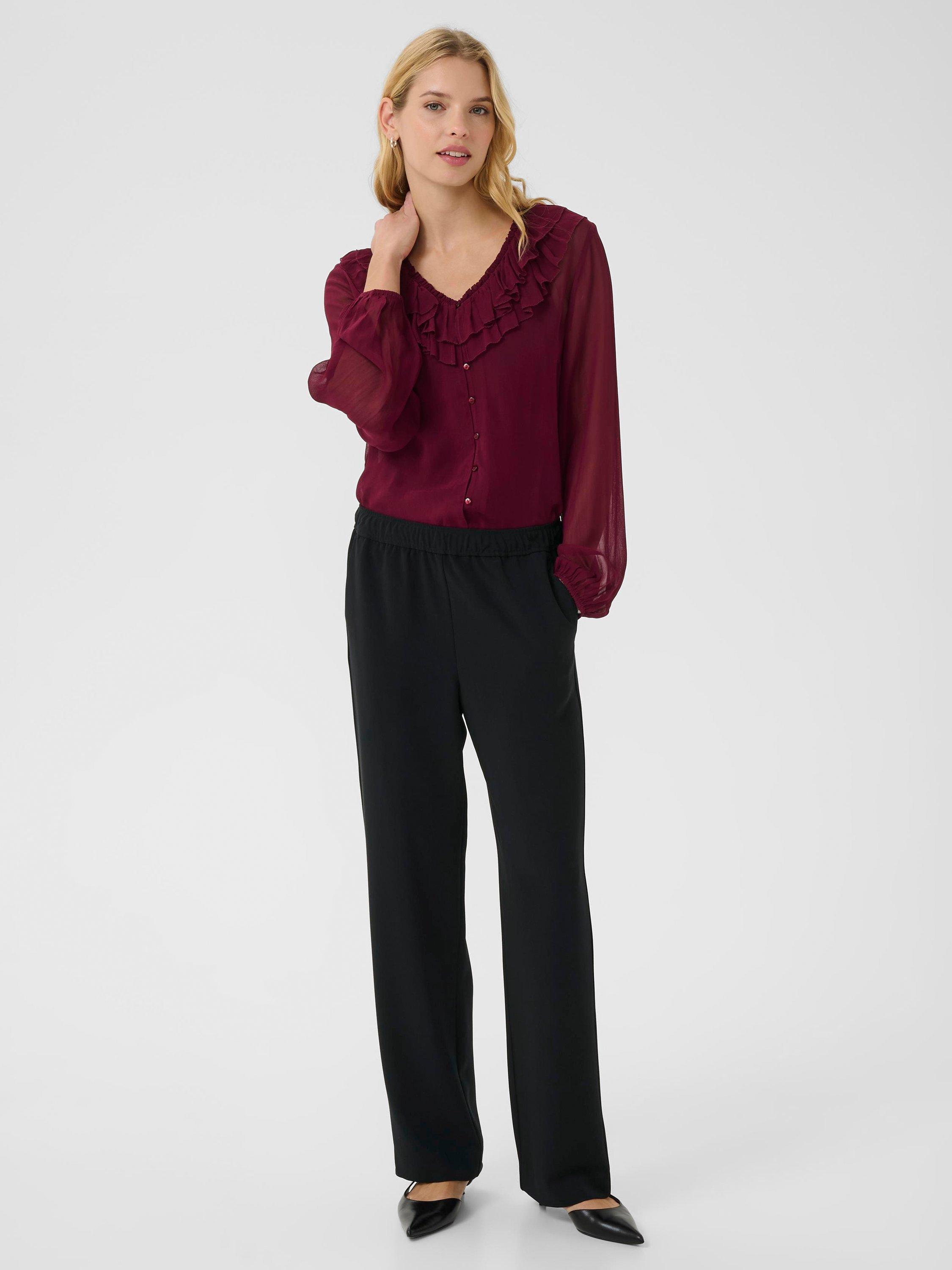 Product image 3 of 6, which shows Part Two Samra Relaxed Tailored Trousers, Black, 8