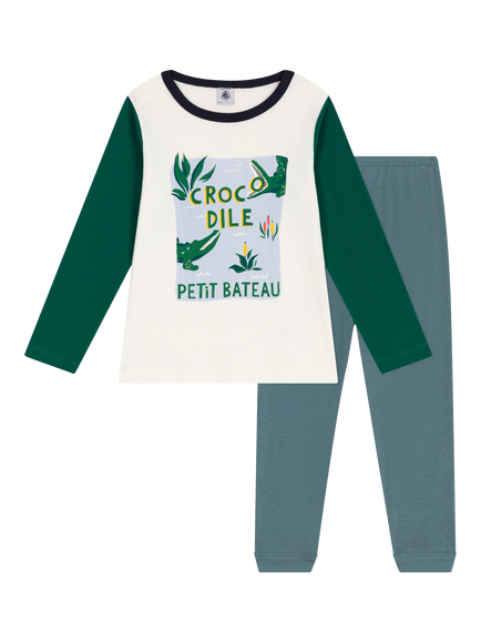 Petit Bateau Kids' Crocodile Pyjamas, Multi, Gobelin/Multi