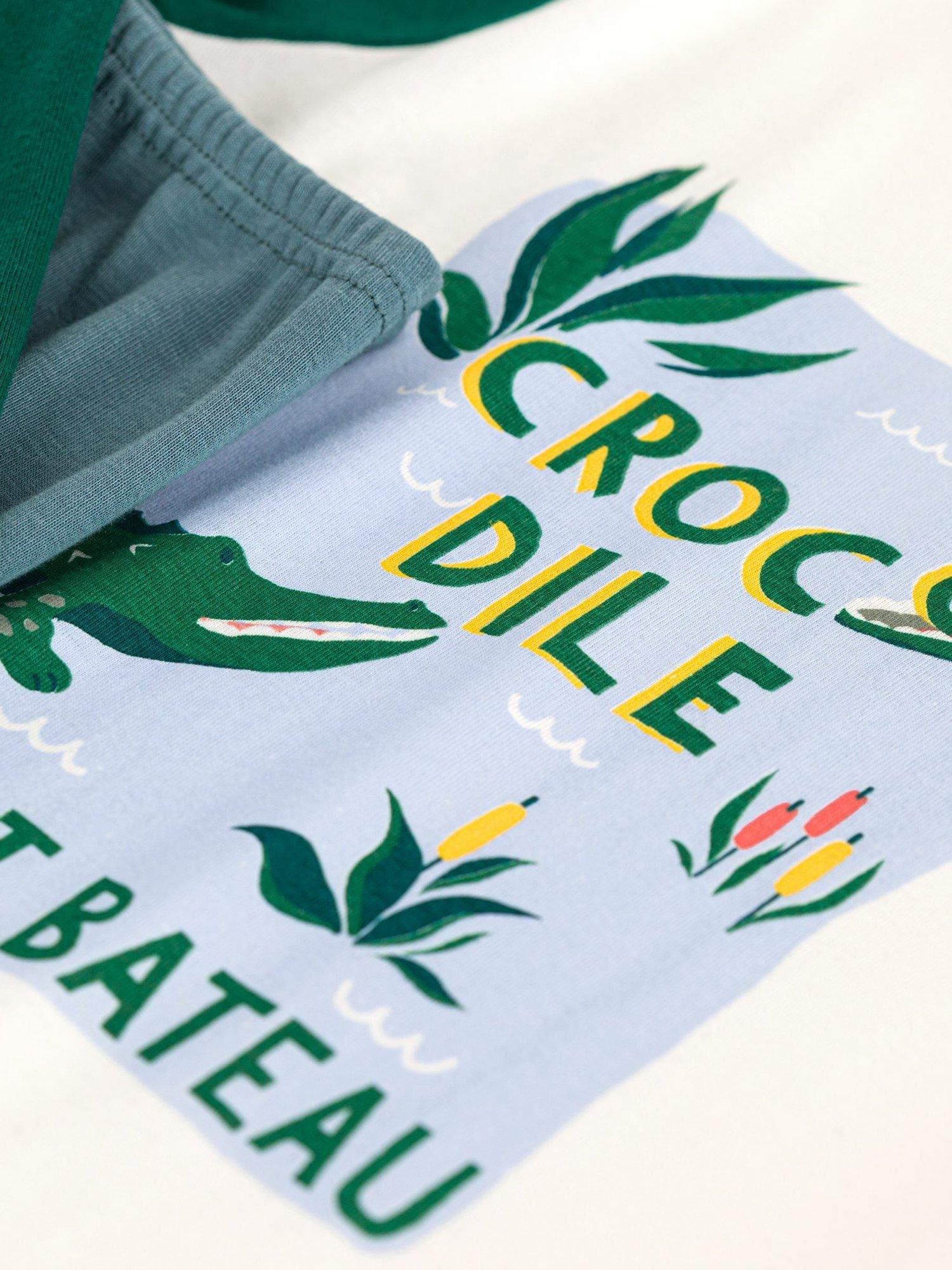 Product image 4 of 4, which shows Petit Bateau Kids' Crocodile Pyjamas, Gobelin/Multi, 2 years