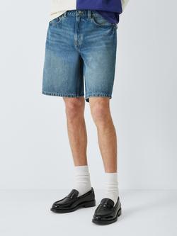 John Lewis Mid Length Denim Shorts, Bleach Wash, Bleach Wash