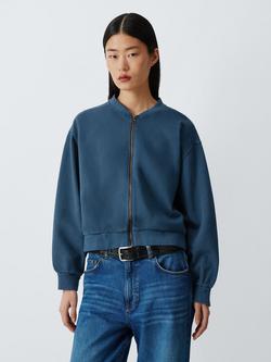 AND/OR Jersey Washed Bomber Jacket, Navy Wash, Navy Wash