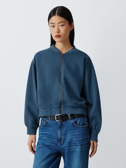 AND/OR Jersey Washed Bomber Jacket, Navy Wash, Navy Wash