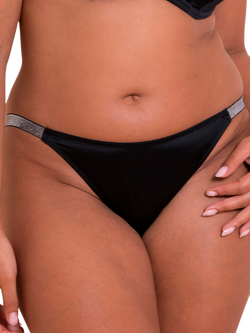 Curvy Kate Boost Diamante Tanga Knickers, Black, Black