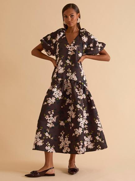 FLORERE Blossom Puff Sleeve Dress, Multi, Multi
