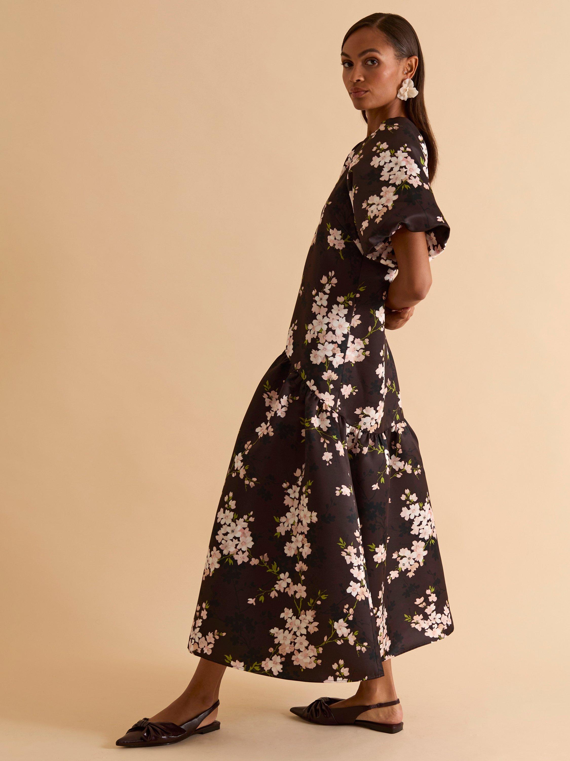 Product image 3 of 7, which shows FLORERE Blossom Puff Sleeve Dress, Multi, 8