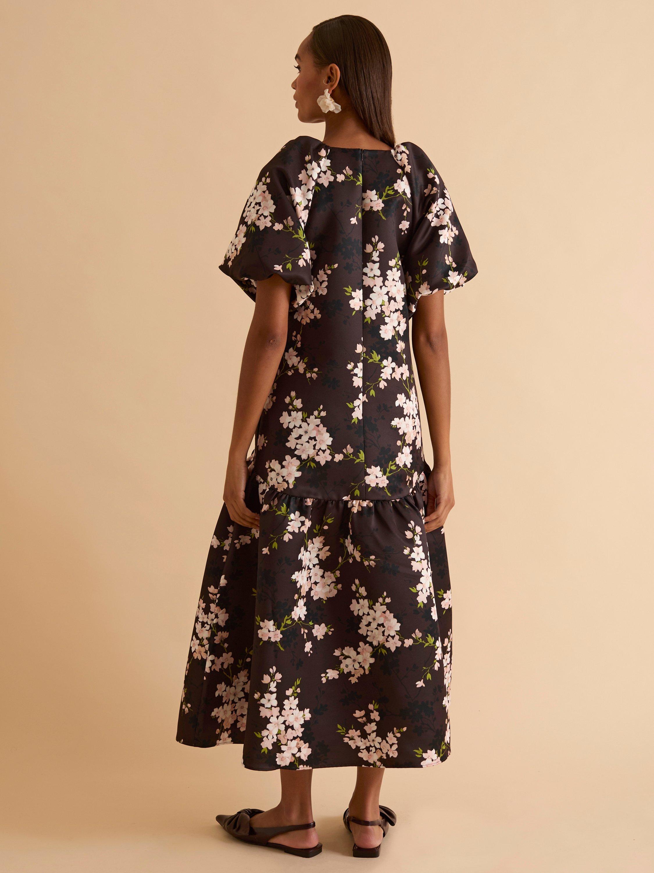 Product image 6 of 7, which shows FLORERE Blossom Puff Sleeve Dress, Multi, 8