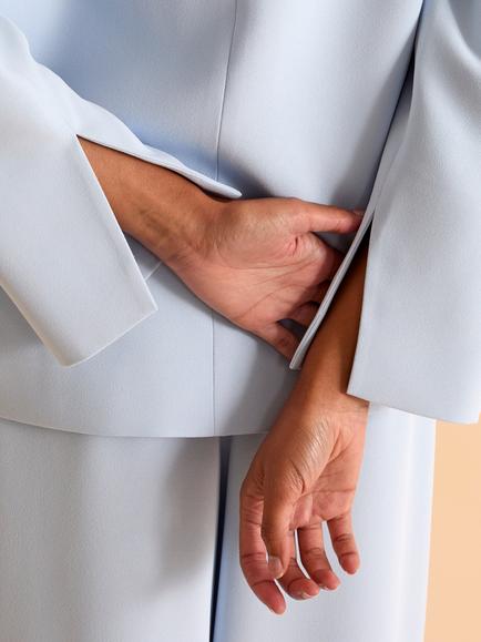 FLORERE Curved Front Blazer, Light Blue - view 2, Light Blue