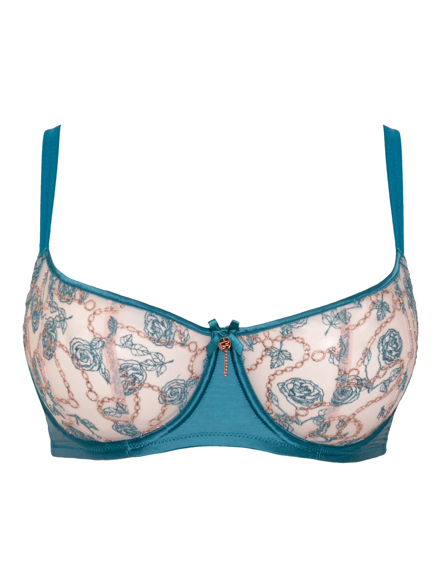 Product image 7 of 7, which shows Curvy Kate Entwined Underwired Balcony Bra, Deep Teal, 30DD