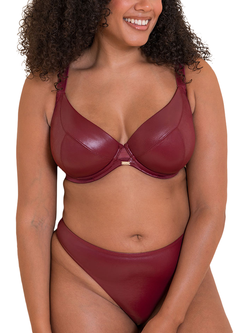 Product image 5 of 8, which shows Curvy Kate Lush Underwired Plunge Bra, Oxblood, 32G