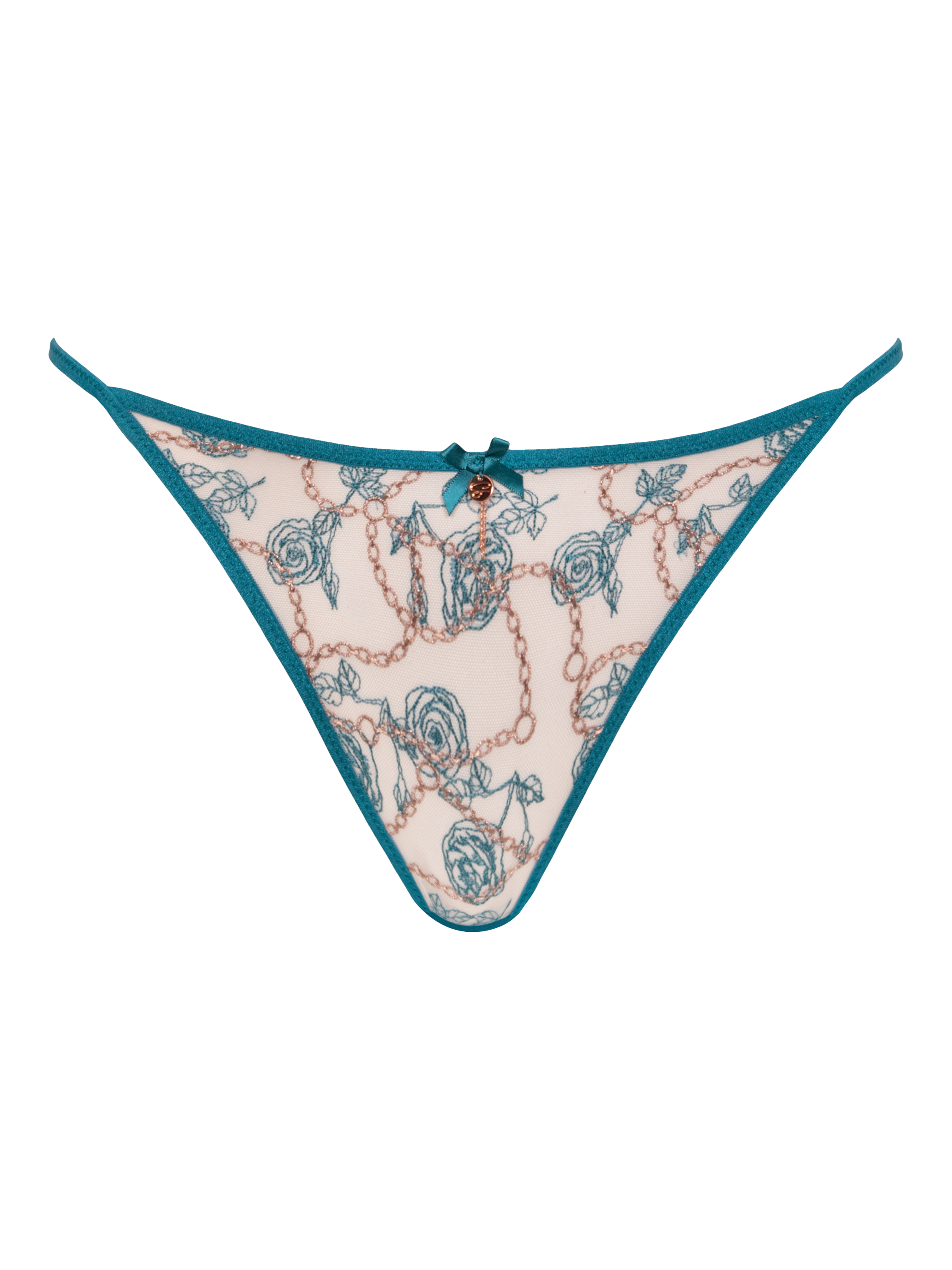Product image 6 of 6, which shows Curvy Kate Entwined Tanga Knickers, Deep Teal, S