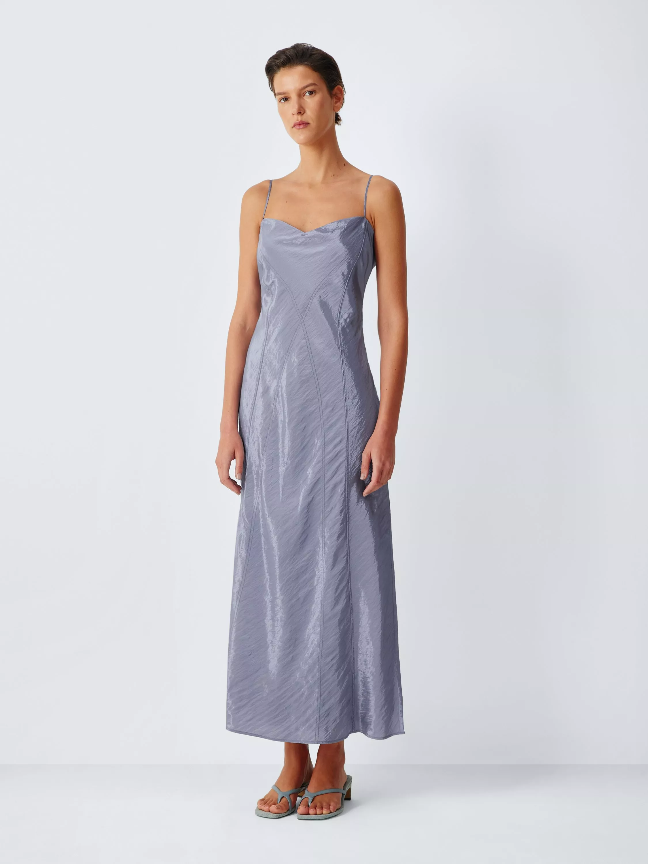John Lewis x REJINA PYO Seam Detail Dress, Silver Blue