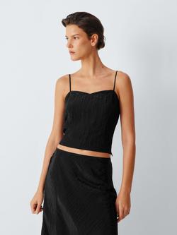 John Lewis x REJINA PYO Seam Detail Top, Black, Black