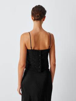 John Lewis x REJINA PYO Seam Detail Top, Black - view 2, Black