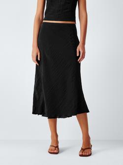 John Lewis x REJINA PYO Bias Cut Midi Skirt, Black, Black