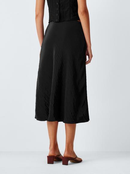 John Lewis x REJINA PYO Bias Cut Midi Skirt, Black - view 2, Black