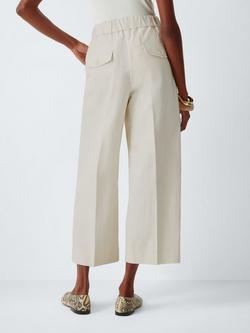 John Lewis Linen Blend Barrel Leg Trousers, White - view 2, White