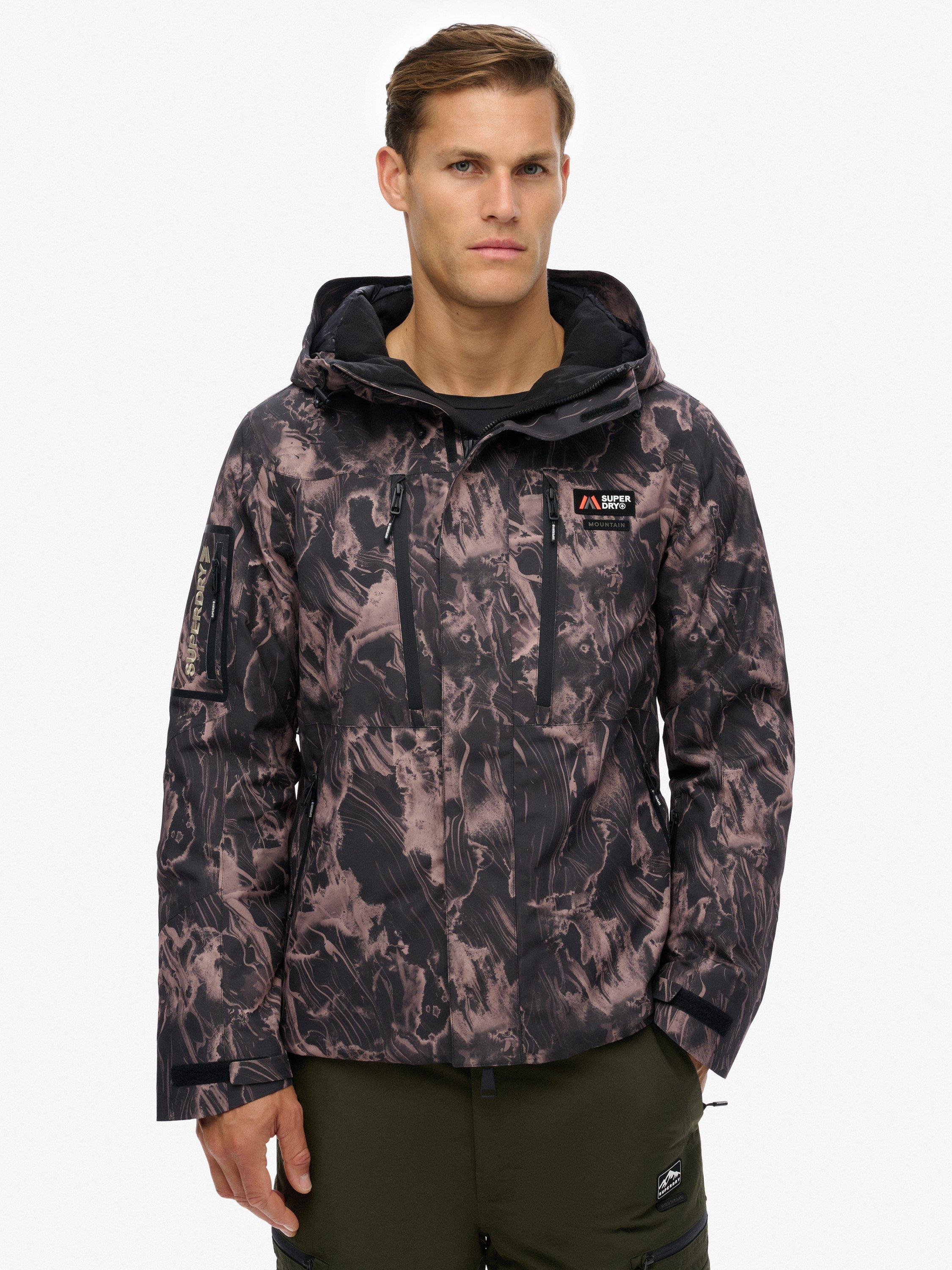 Product image 1 of 1, which shows Superdry Hooded Ski Shell Jacket, Woodgrain, XXXL