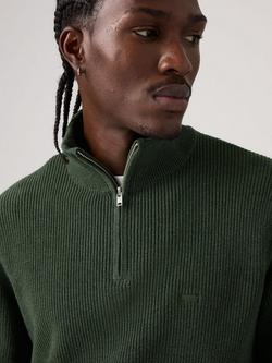 Levi's Housemark Quarter-Zip Jumper, Heather Green - view 2, Heather Green