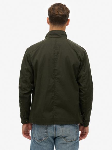 Superdry Merchant Waxed Racer Jacket - view 2, Surplus Goods Green