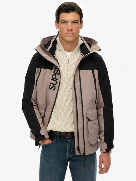 Superdry Colour Block Windbreaker Jacket, Deep Beige, Deep Beige
