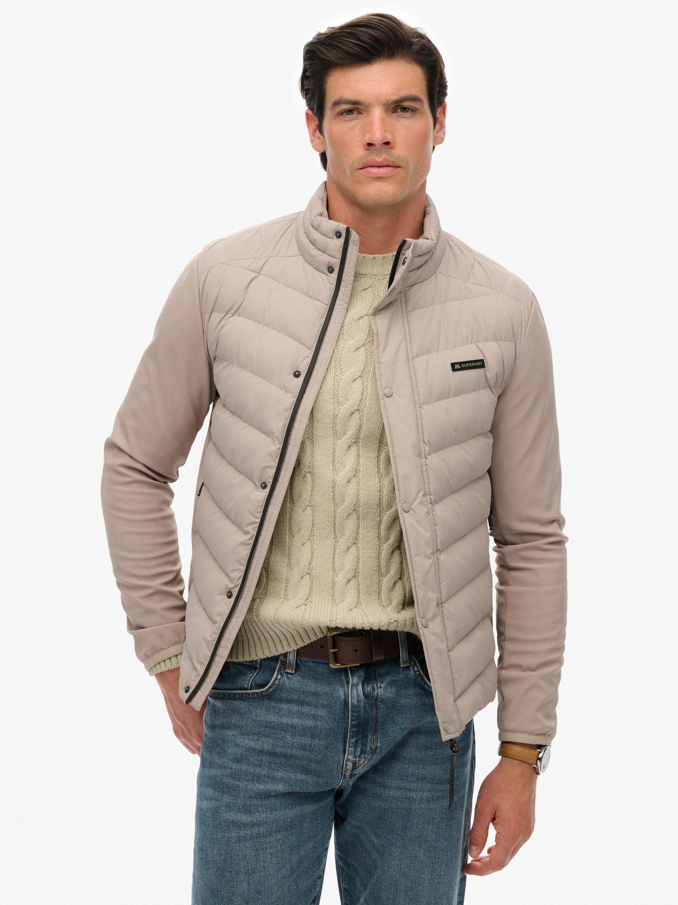 Product image 1 of 1, which shows Superdry Storm Popper Softshell Jacket, Deep Beige Slub, S