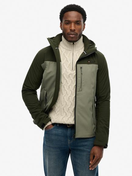 Superdry Colour Block Hooded Water Resistant Jacket, Surplus Goods Green