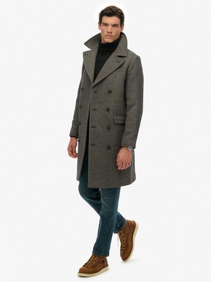Superdry Wool Pea Coat - view 2, Ivory/Black