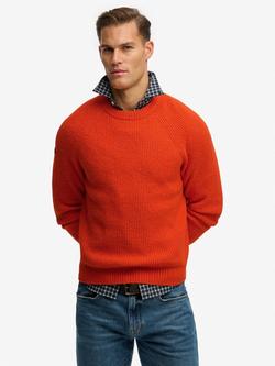 Superdry Chunky Raglan Jumper, Bold Orange, Bold Orange