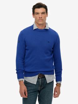 Superdry Preppy Cotton Jumper, Cobalt Blue