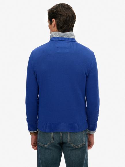 Superdry Preppy Cotton Jumper - view 2, Cobalt Blue