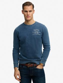 Superdry Cutters And Makers Relaxed Sweatshirt, Light Indigo Blue, Light Indigo Blue