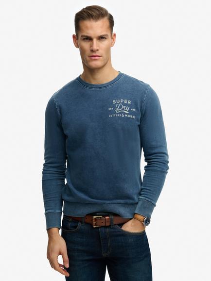 Superdry Cutters And Makers Relaxed Sweatshirt, Light Indigo Blue, Light Indigo Blue