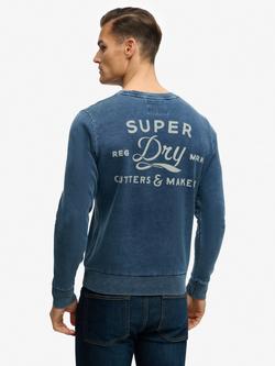 Superdry Cutters And Makers Relaxed Sweatshirt, Light Indigo Blue - view 2, Light Indigo Blue