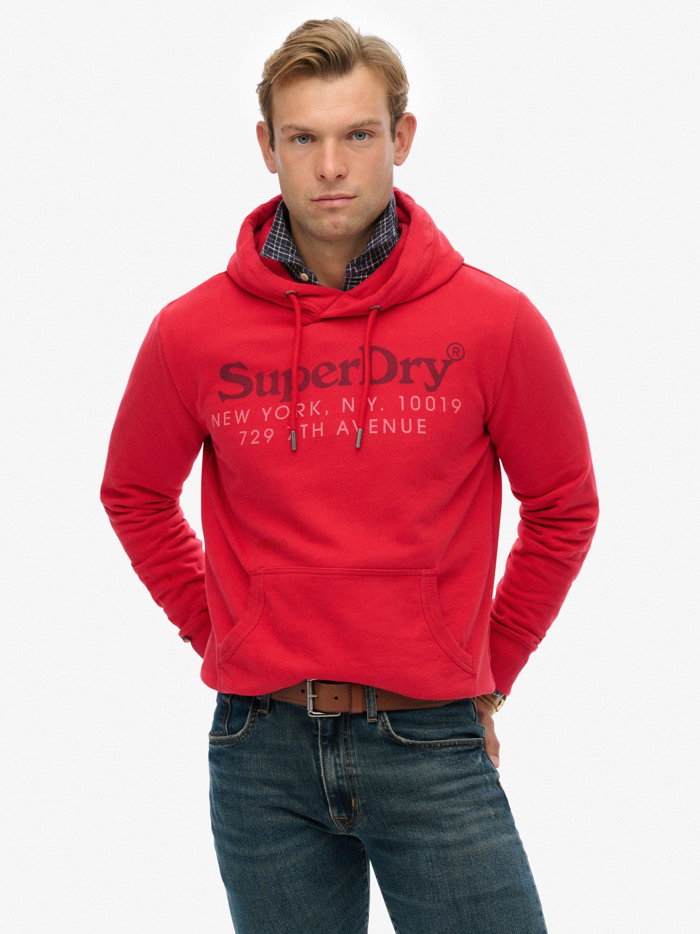 Product image 1 of 1, which shows Superdry New York Venue Hoodie, Indiana Red, XXL