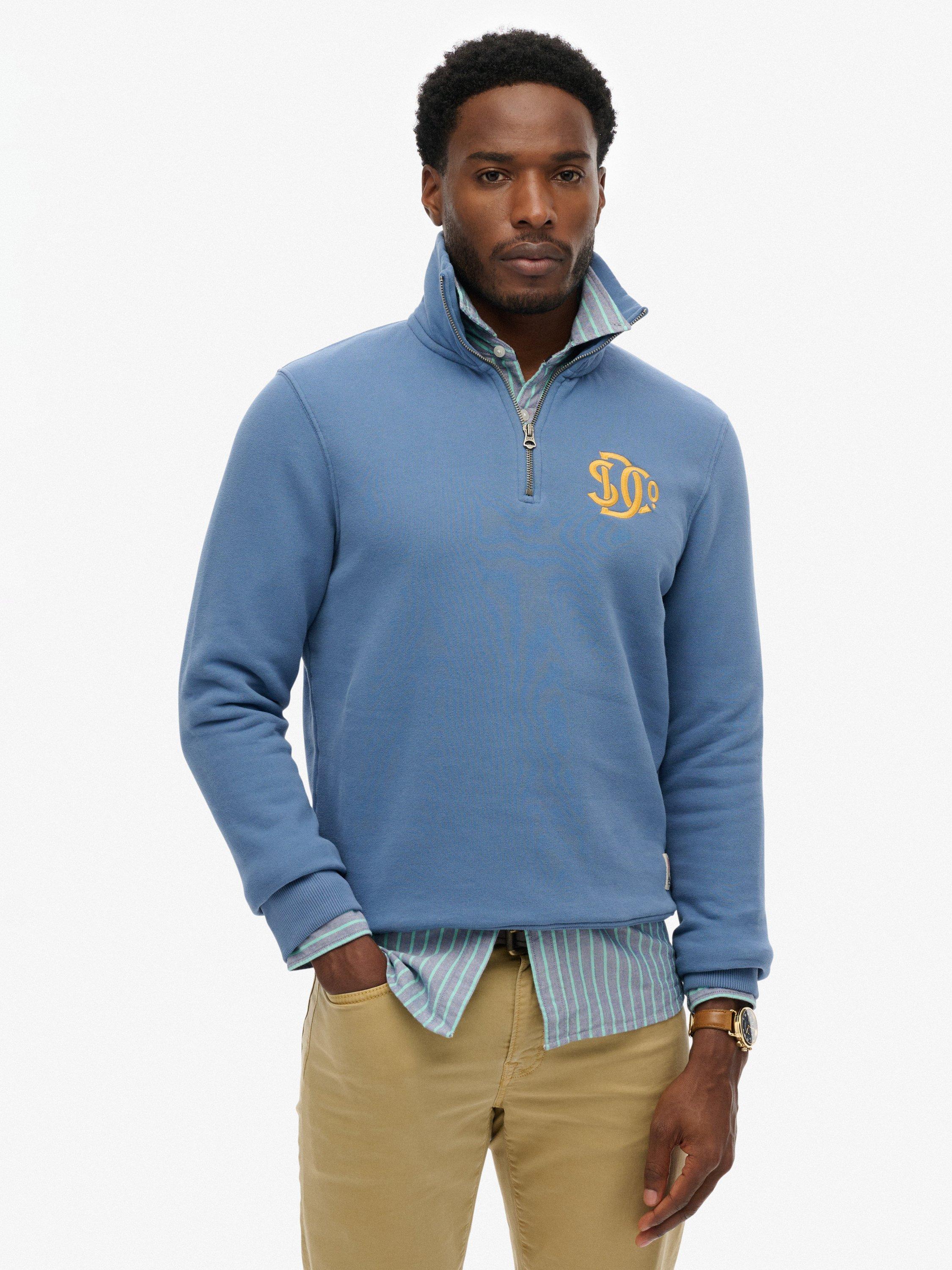 Product image 1 of 1, which shows Superdry Neon Half Zip Track Top, Bay Blue, S