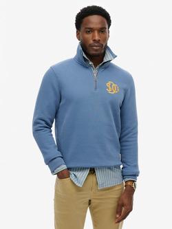 Superdry Neon Half Zip Track Top, Bay Blue