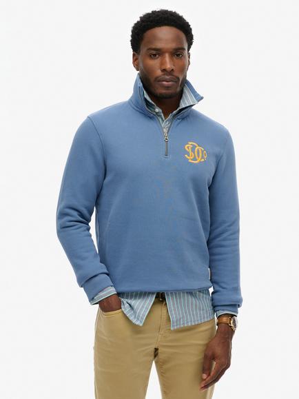 Superdry Neon Half Zip Track Top, Bay Blue
