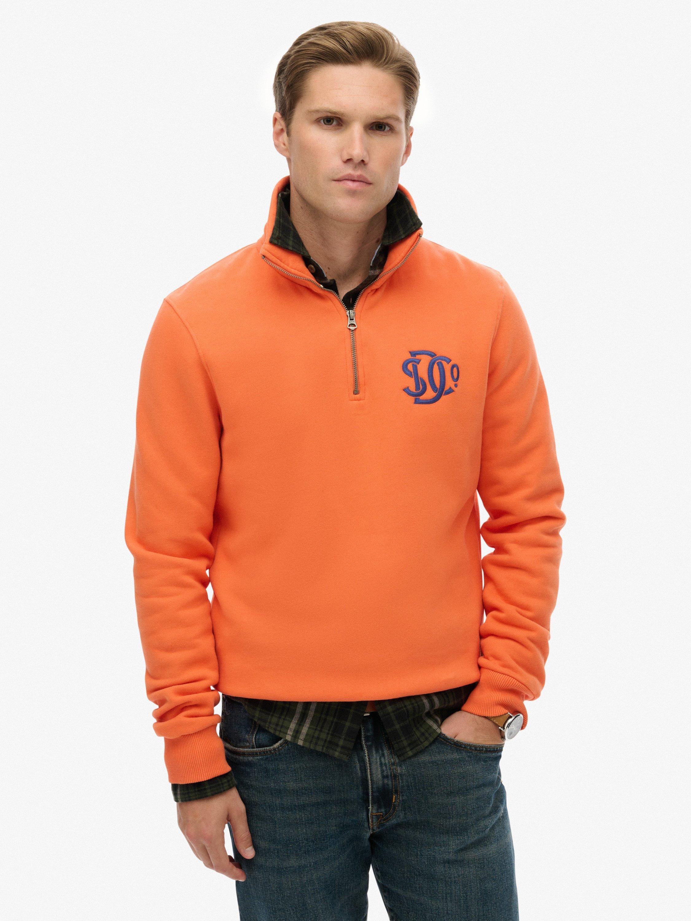 Product image 1 of 1, which shows Superdry Neon Half Zip Track Top, Firecracker Orange, S
