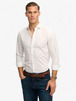 Superdry Classic Tailored Long Sleeve Shirt, Optic, Optic