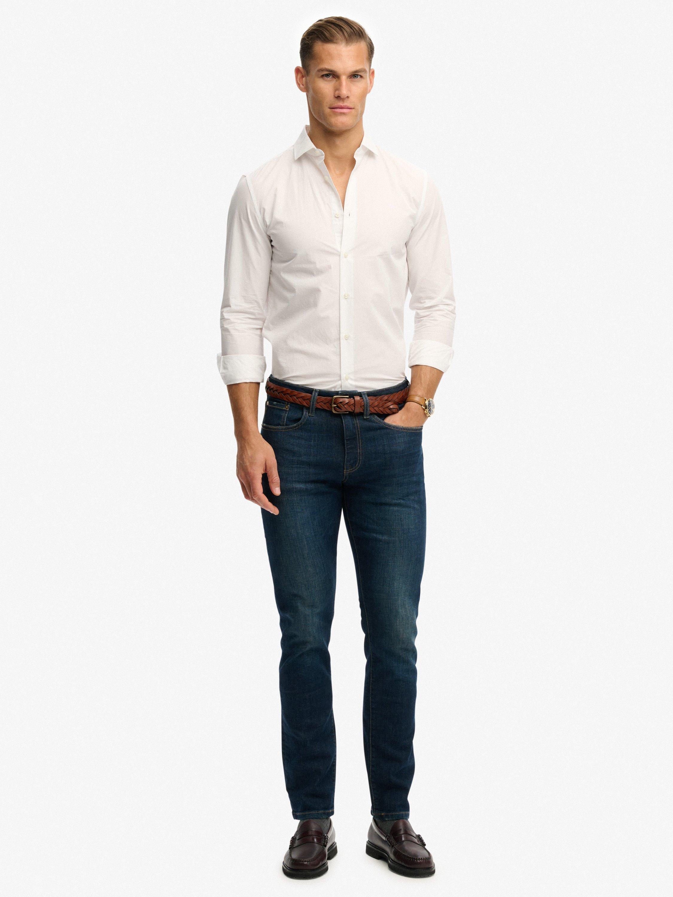Product image 3 of 5, which shows Superdry Classic Tailored Long Sleeve Shirt, Optic, S