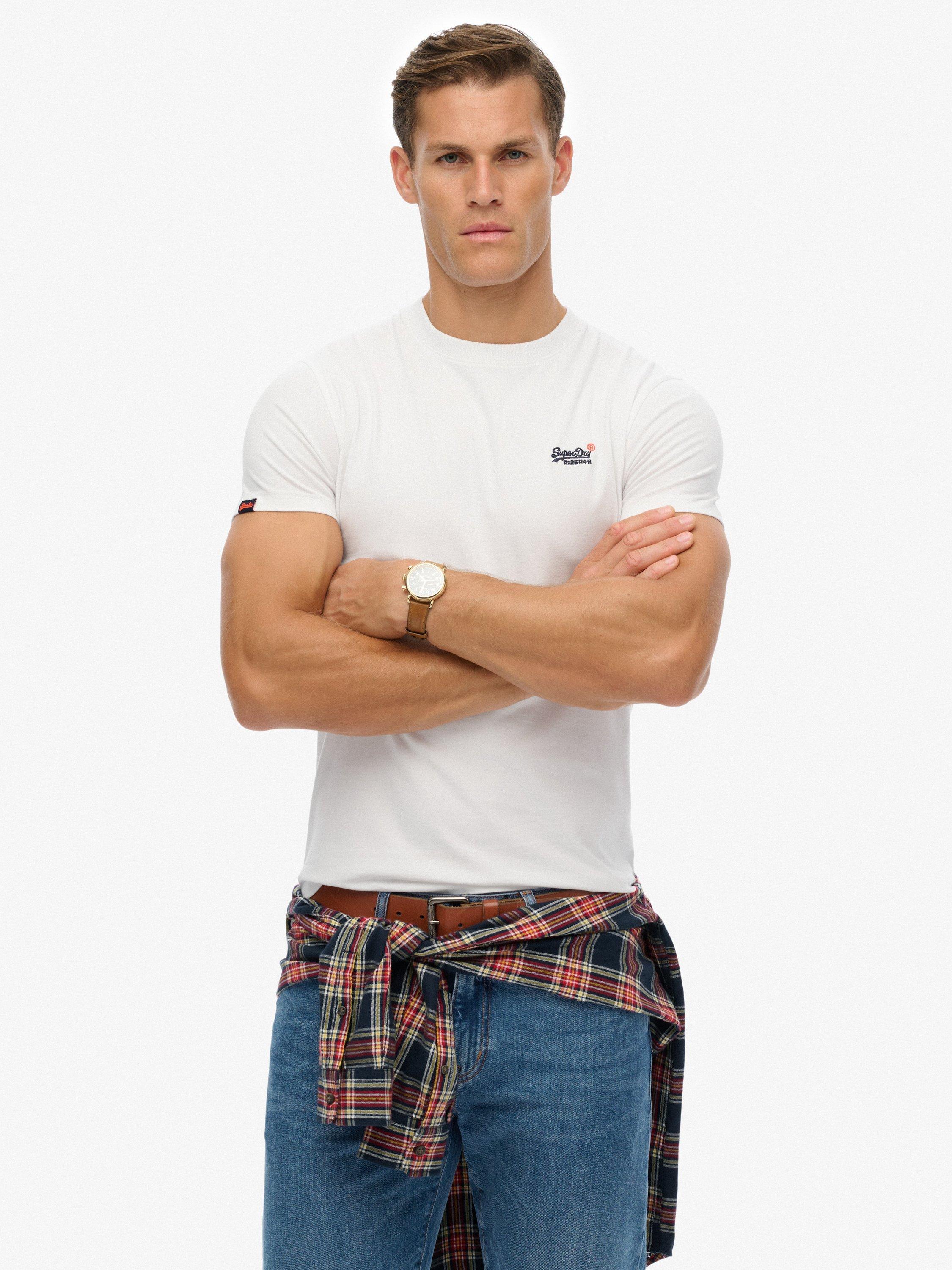 Product image 1 of 4, which shows Superdry Essential Contrast Embroidered T-Shirt, Optic, S