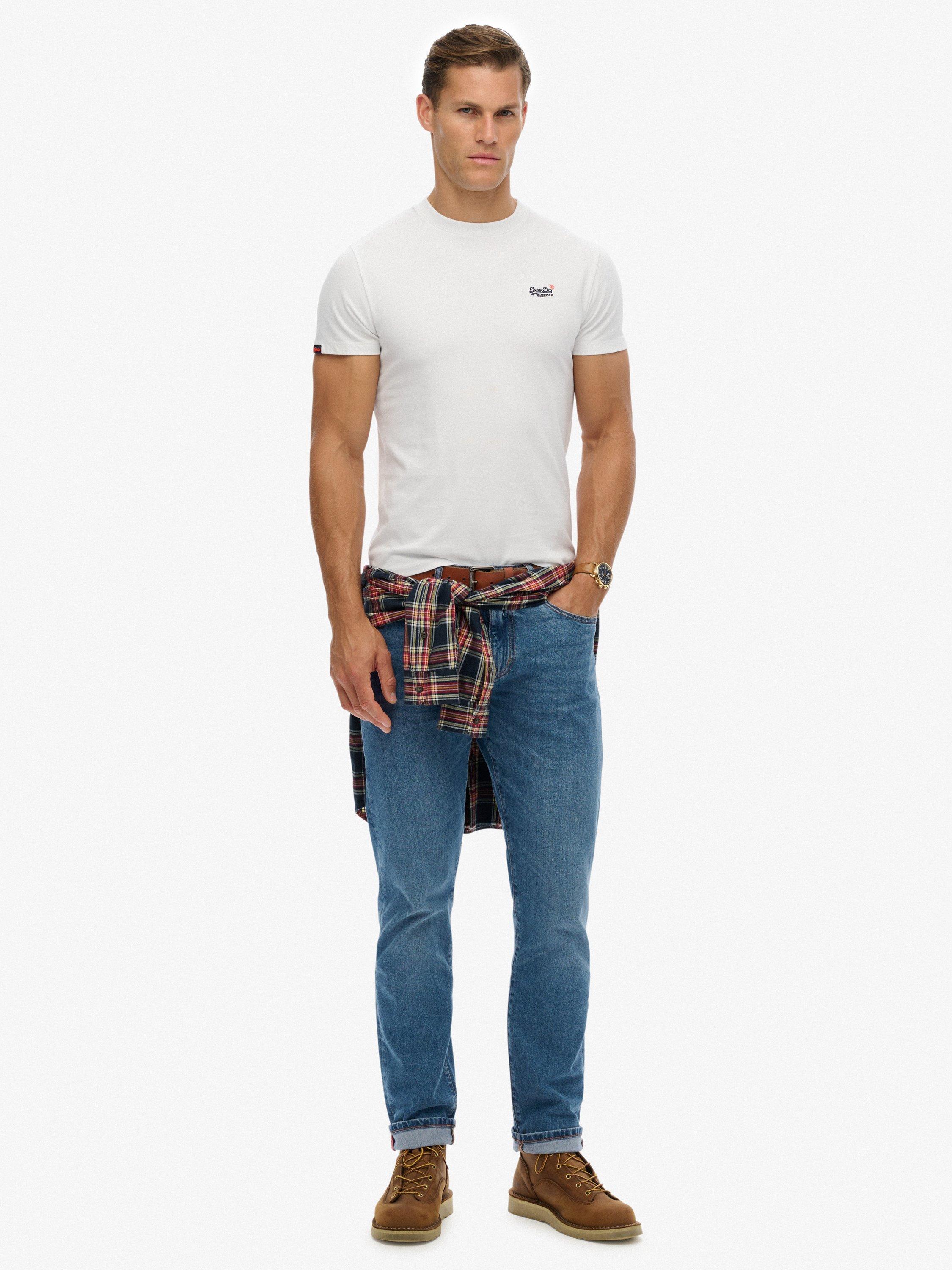 Product image 2 of 4, which shows Superdry Essential Contrast Embroidered T-Shirt, Optic, S