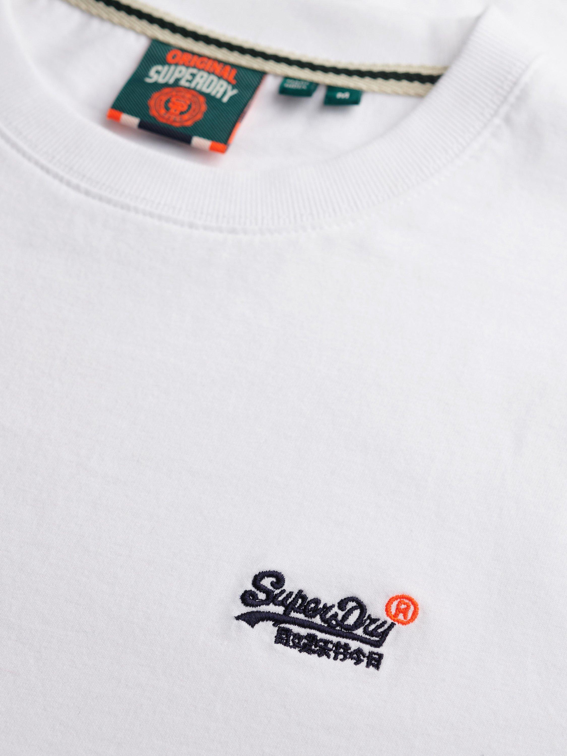Product image 4 of 4, which shows Superdry Essential Contrast Embroidered T-Shirt, Optic, S