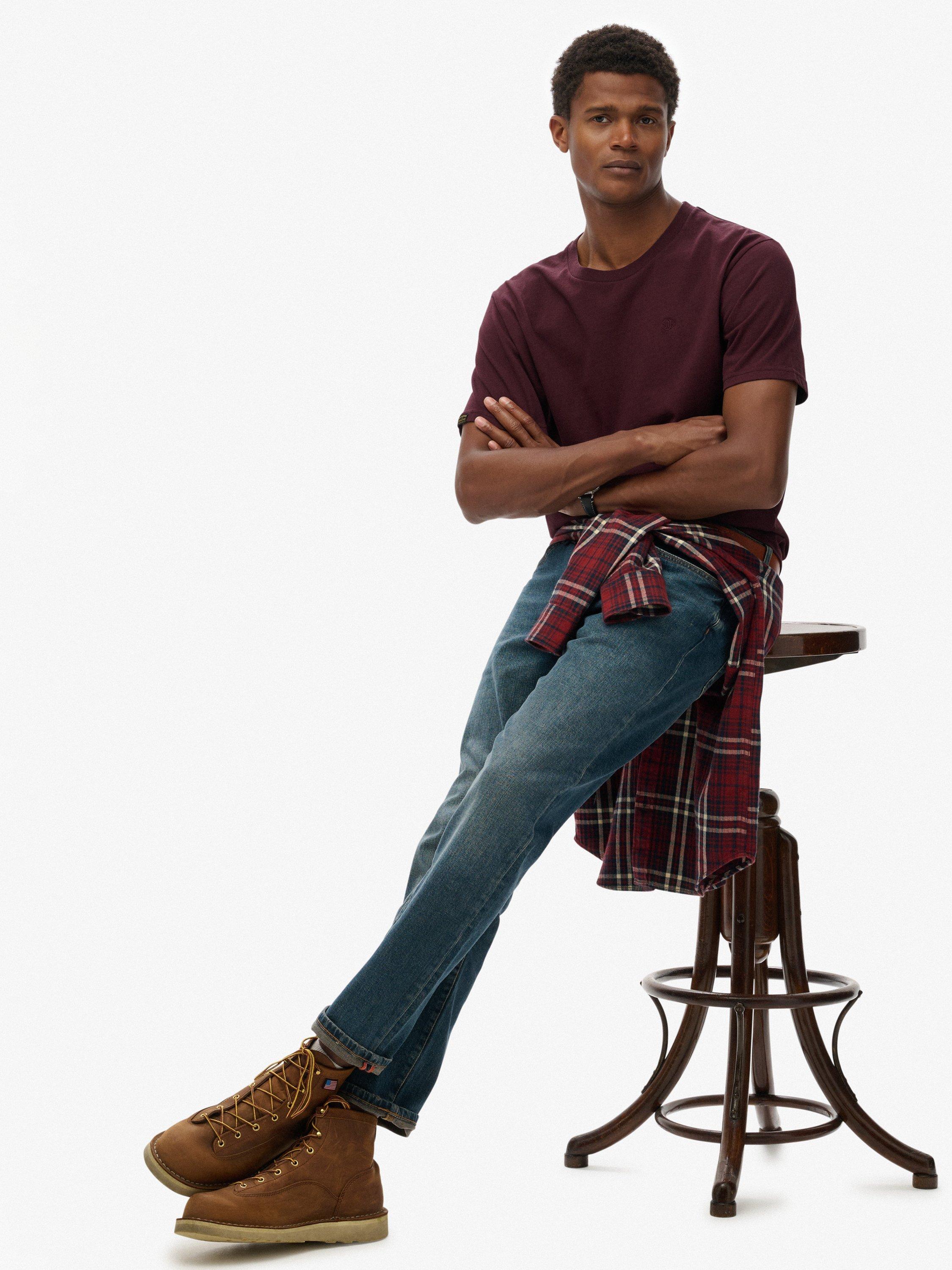 Product image 2 of 4, which shows Superdry Essentials Relaxed T-Shirt, Rich Deep Burgundy, S