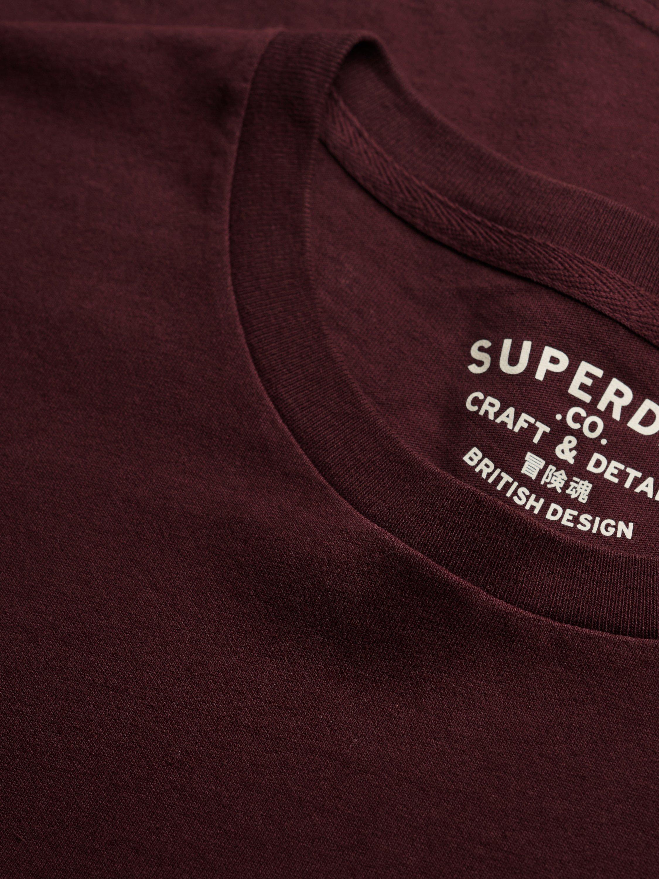 Product image 4 of 4, which shows Superdry Essentials Relaxed T-Shirt, Rich Deep Burgundy, S