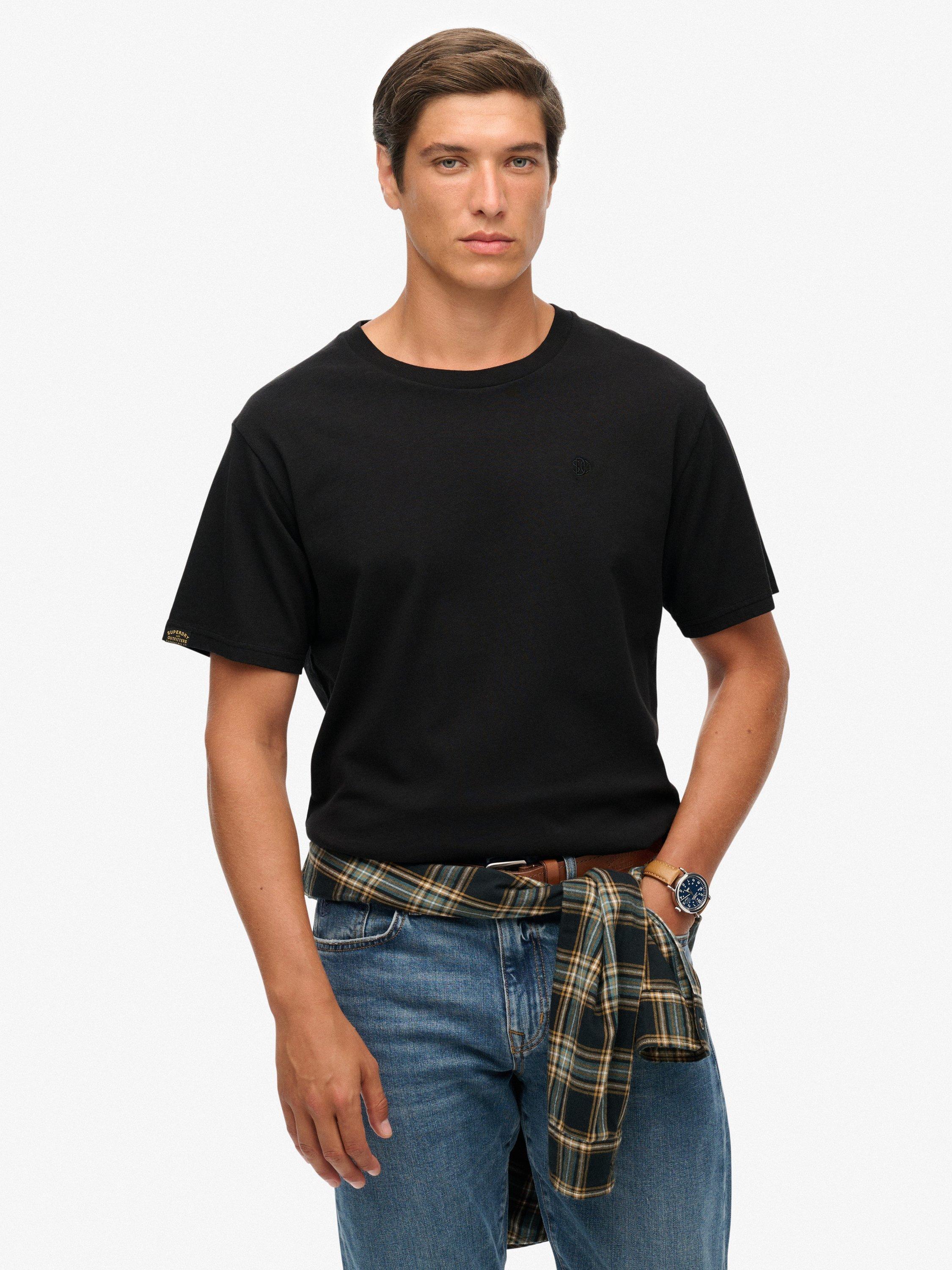 Product image 1 of 4, which shows Superdry Essentials Relaxed T-Shirt, Meteorite Black, S